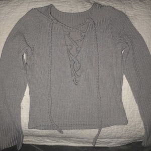 Gray long sleeve tank top.